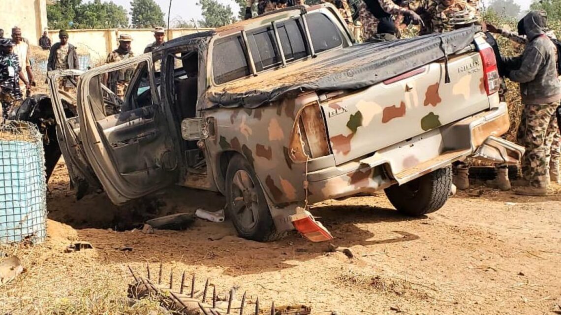 Nigerian Soldier Injured As Major General’s Vehicle Runs Over IED Planted By Boko Haram In Yobe