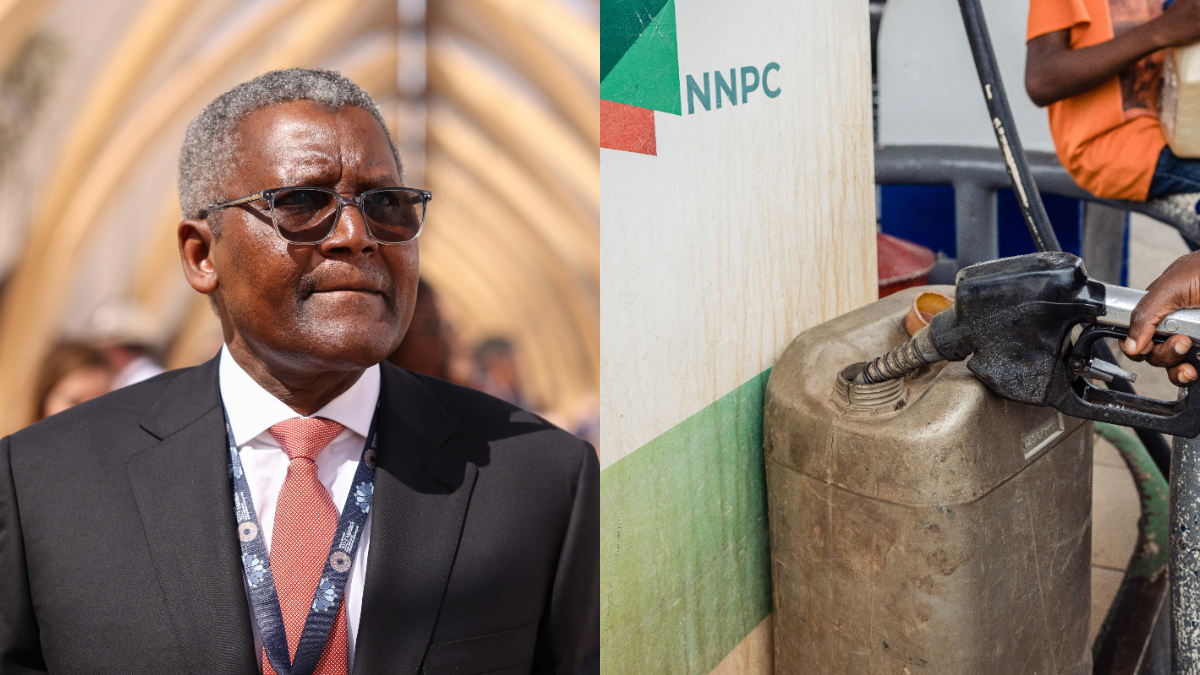 Aliko Dangote on Tuesday, September 3, unveiled sample of refined petrol from the $20bn Dangote Refinery. [Getty Images]